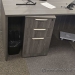 Grey Walnut 3 Drawer Under Desk Pedestal File Cabinet